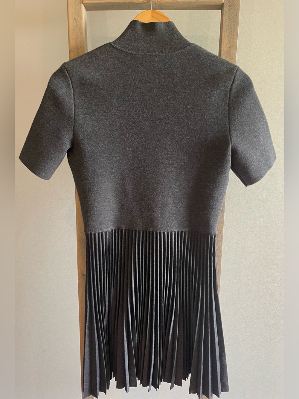Theory Zip-Up Combo Dress in Blended Wool Flannel size medium - Picture 6 of 8